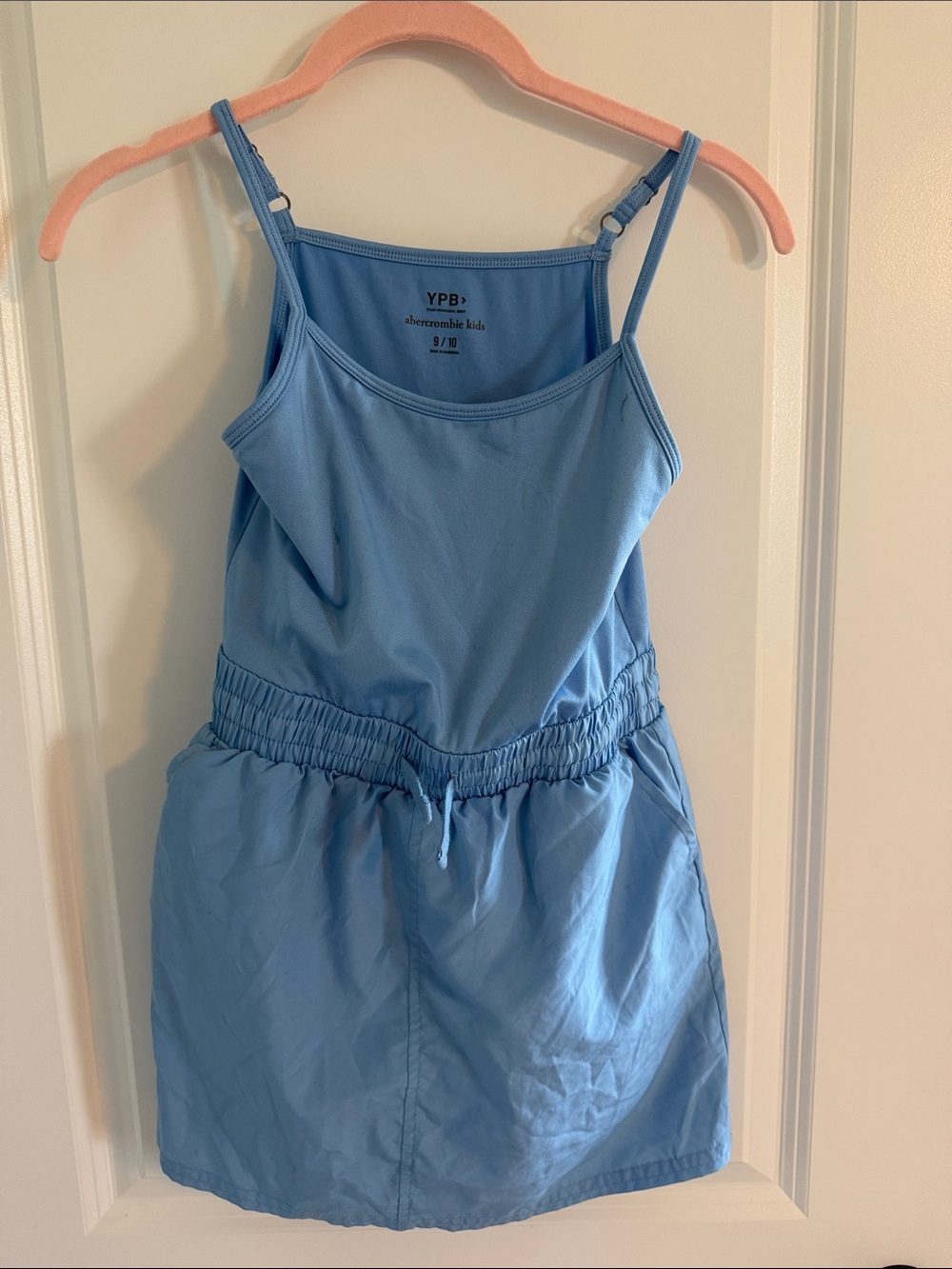 abercrombie kids sky blue girls' sleeveless one-piece romper